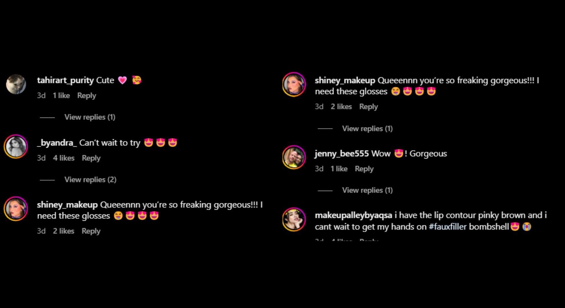 Fan reactions on Huda Beauty's Faux Filler Lip gloss (Image via SportsKeeda)